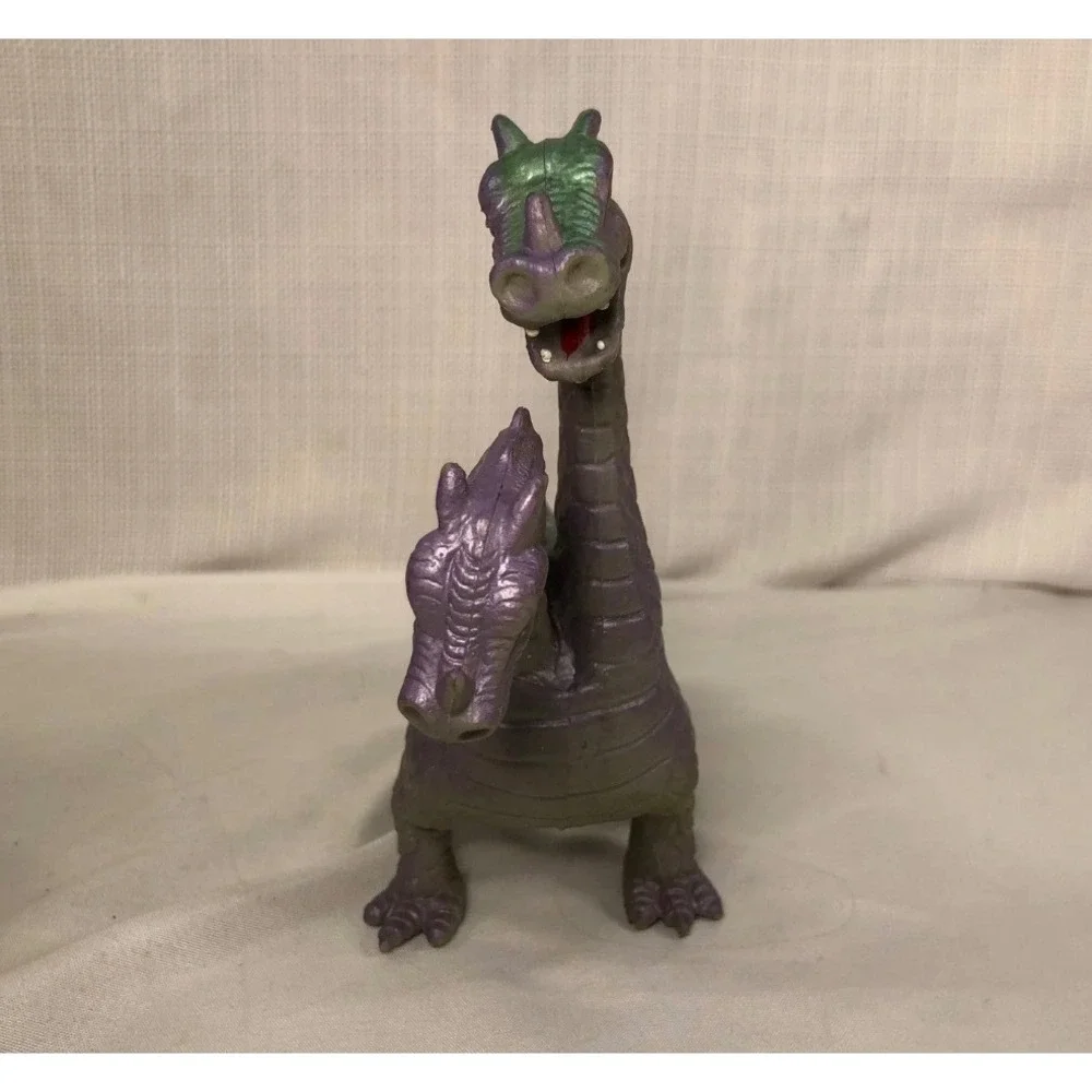 Vintage Dinosaur Toy Figure Lot T-Rex Dimetrodon Two Headed Dragon Crocodile 4pc